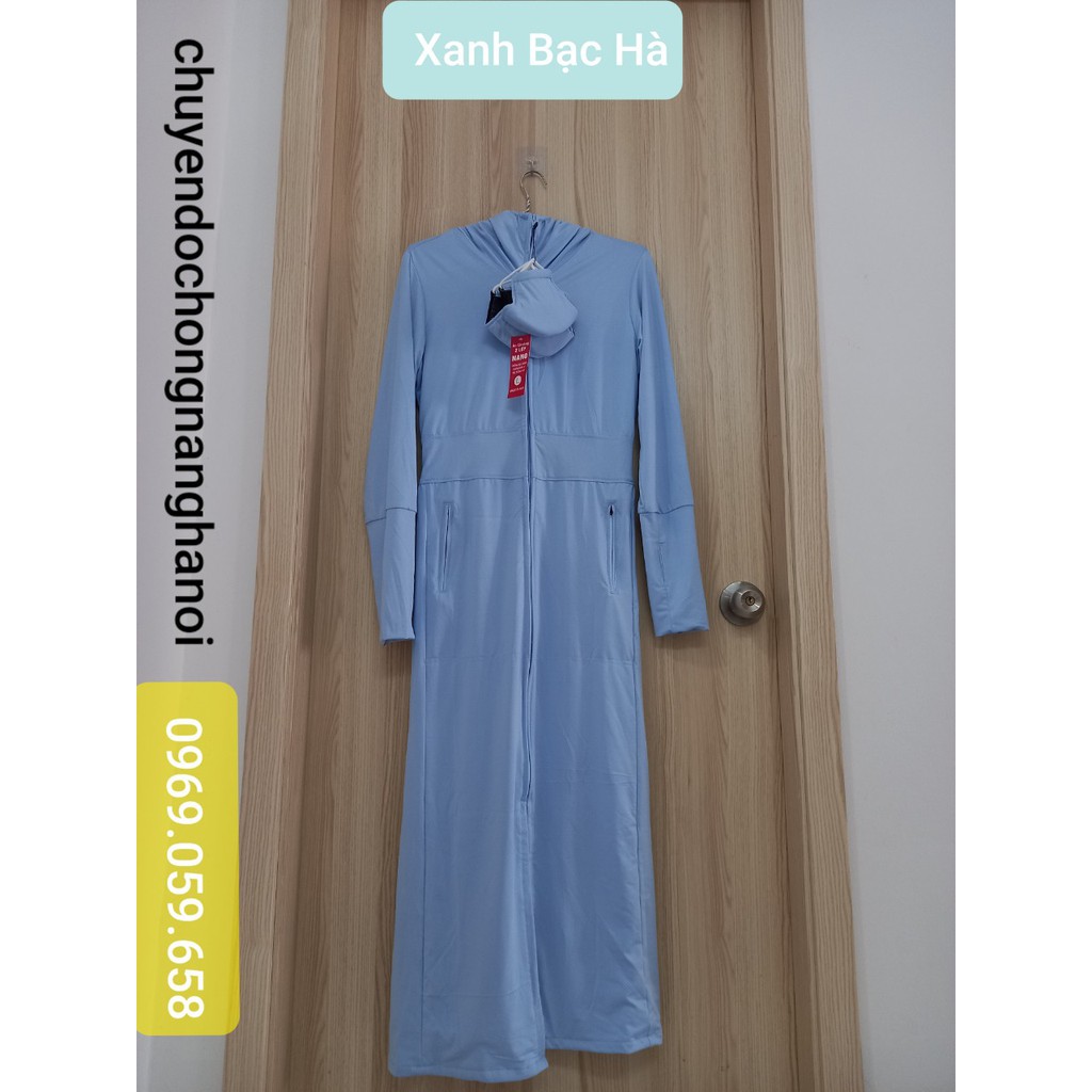Áo chống nắng 2 lớp toàn thân dáng dài Cotton thông hơi chống tia UV, bụi Nano cao cấp | BigBuy360 - bigbuy360.vn