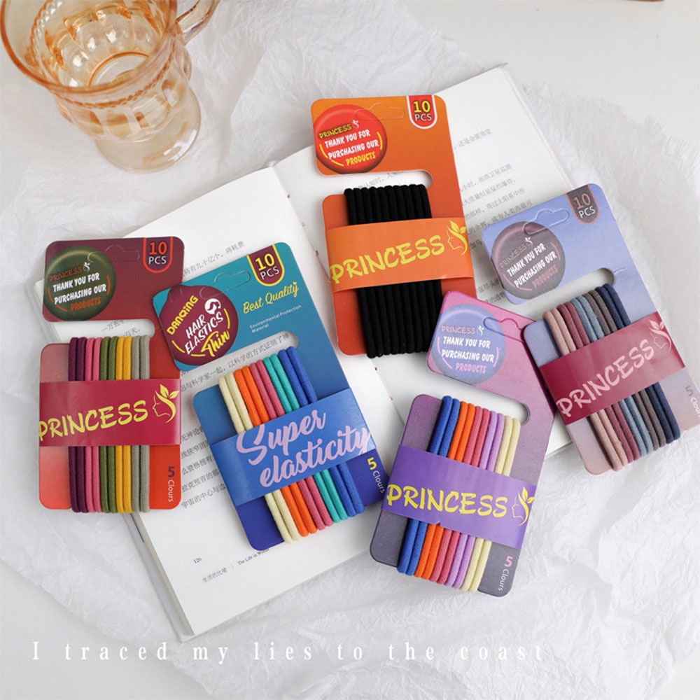Set 10 Dây Buộc Tóc Nylon Nhiều Màu Sắc