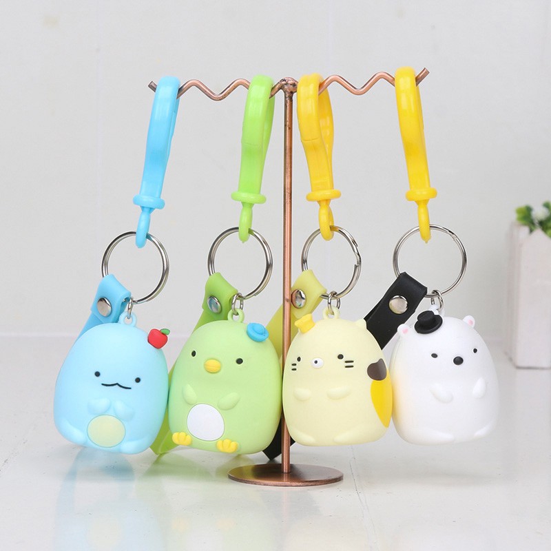 Móc Khóa Sumikko gurashi Tonkatsu Neko Tokage Pengin Cat Mini Kawaii Nhân Vật Móc Khóa Mặt Dây Chuyề