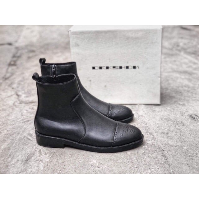 [Mã MASK2630K giảm 15% tối đa 30K đơn từ 99K] [ không nhăn ] ,chelsea boots mũi tròn, đế đốc kéo khoá