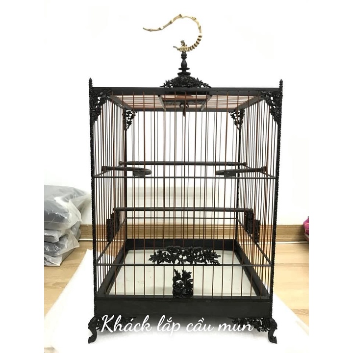 Cầu góc gỗ mun cho lồng chim chào mào cực đẹp lên vân sắc nét tráng bóng chống mọt Lồng Chim Bảo Anh