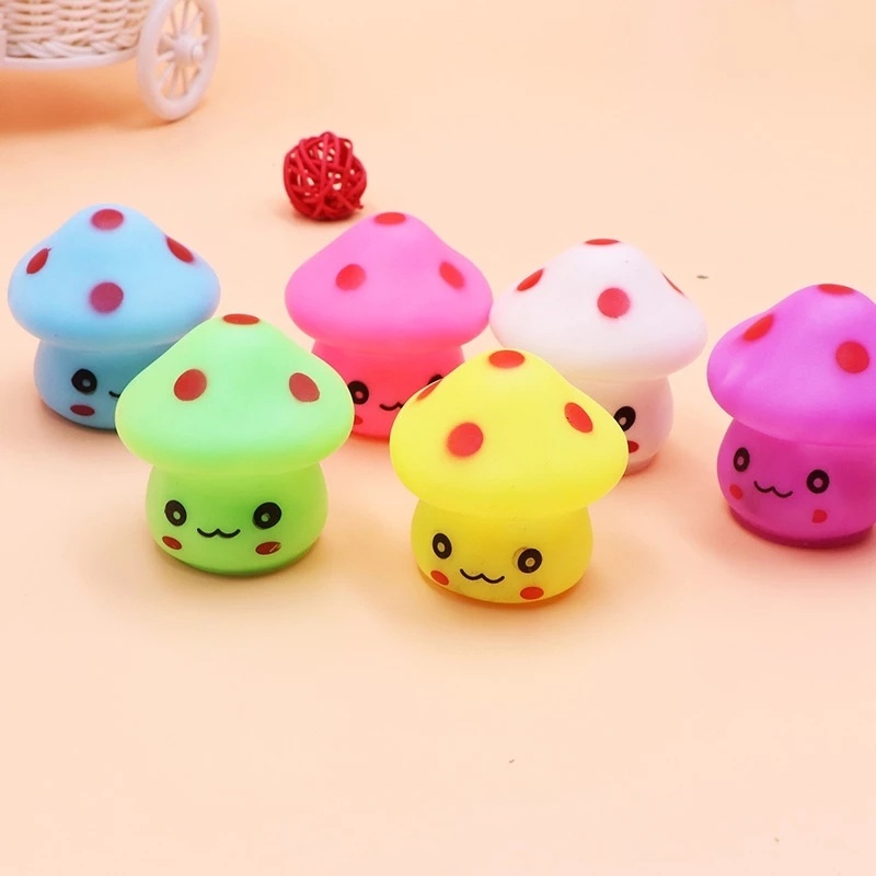 1 Đèn Ngủ Hình Nấm Lãng Mạn Thay Đổi 7 Màu Sắc Dành Cho Trẻ Em