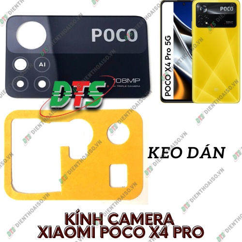Kính camera xiaomi poco x4 pro kèm keo dán