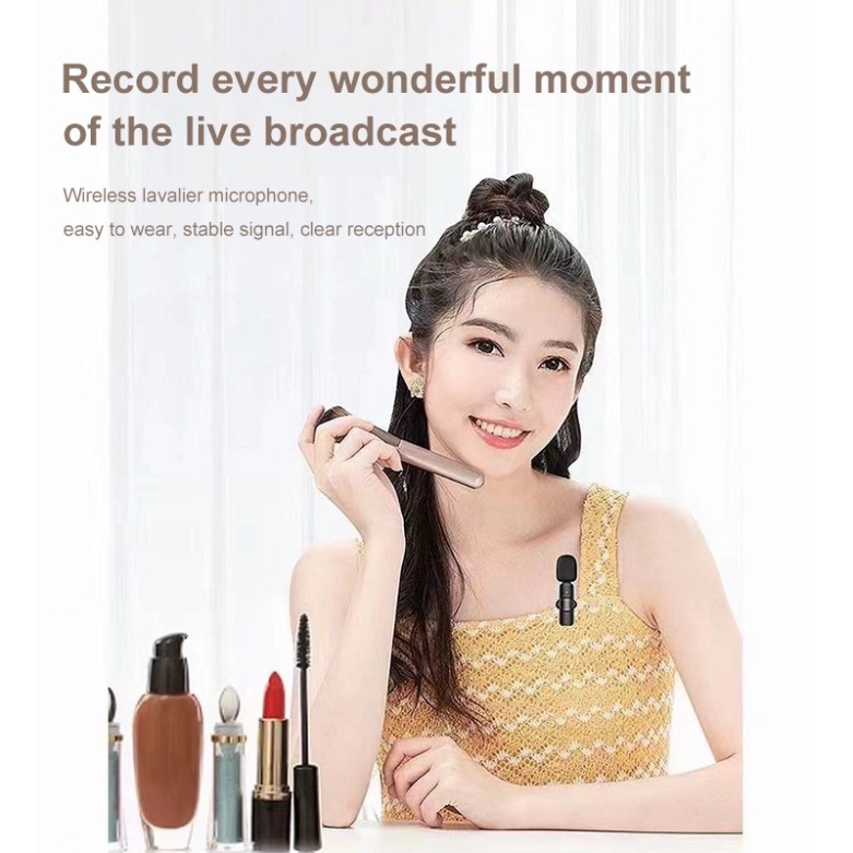 Micro Không Dây Bluetooth Kẹp Ve Áo Với Cổng Type-C / Lightning Cho Youtube / Phát Sóng Trực Tiếp / Điện Thoại Android