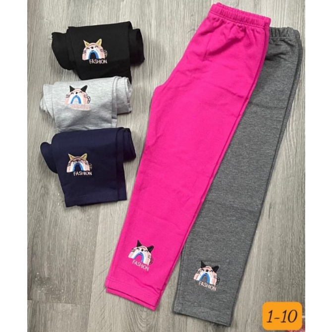 Quần dài legging bé gái nỉ da cá dày dặn size nhí 10-20kg