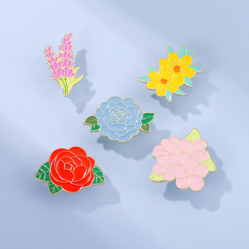 Huy hiệu cài áo QIHE JEWELRY hình hoa hoạt hình dễ thương