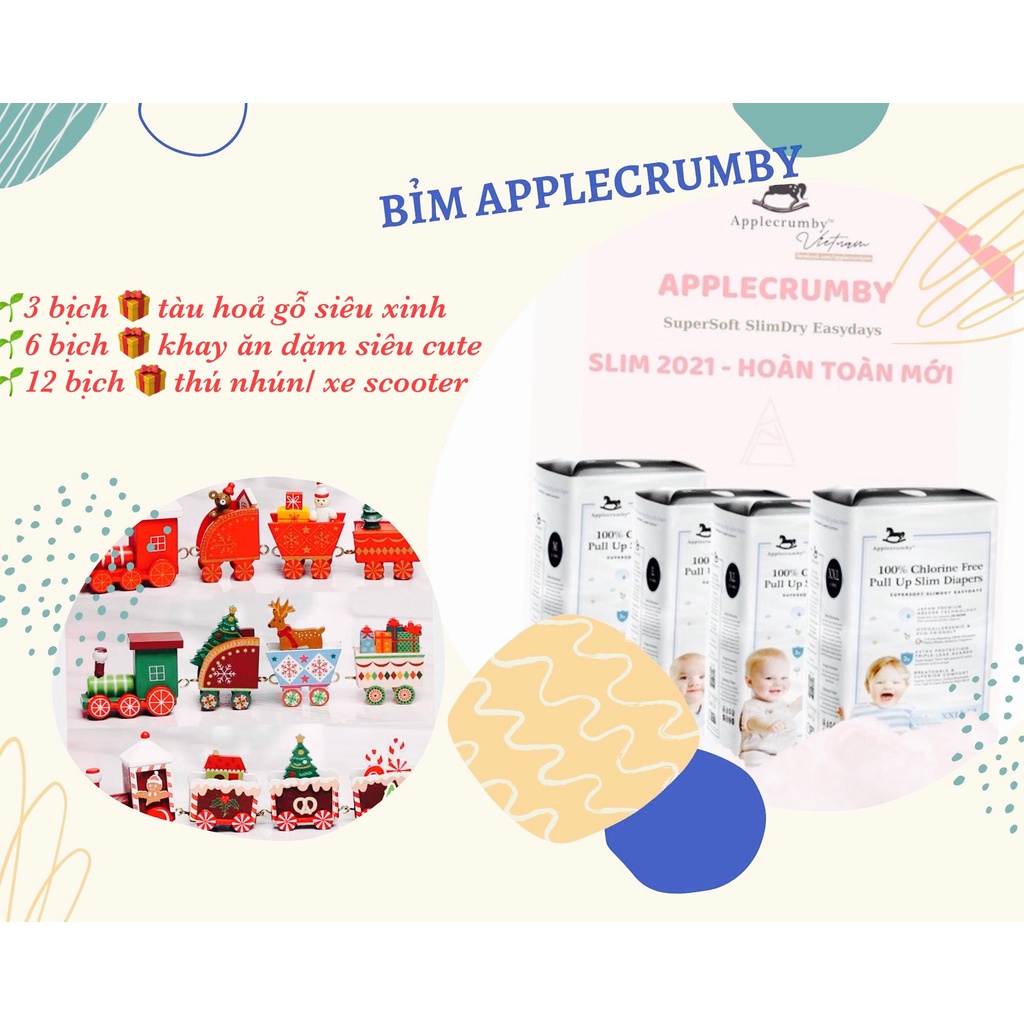 ⚡𝐂𝐇𝐈́𝐍𝐇 𝐇𝐀̃𝐍𝐆⚡Bỉm APPLECRUMBY AIRPLUS/SUPER SLIM Malaysia CAO CẤP Dán/Quần NB16/S24/M42/L36/XL24/M22/L20/XL18/XXL16