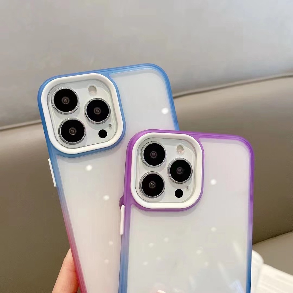 Ốp Điện Thoại Trong Suốt Màu Cầu Vồng Chống Rơi Cho iPhone 13 Pro max 12 Pro max 11 Pro max