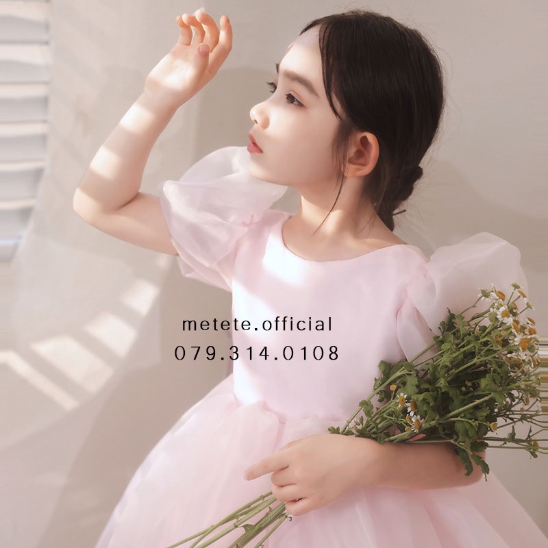 Váy đầm công chúa thiết kế cho bé gái tay bồng Xavia trơn nhiều màu nữ tính - Mẹ Tê Tê