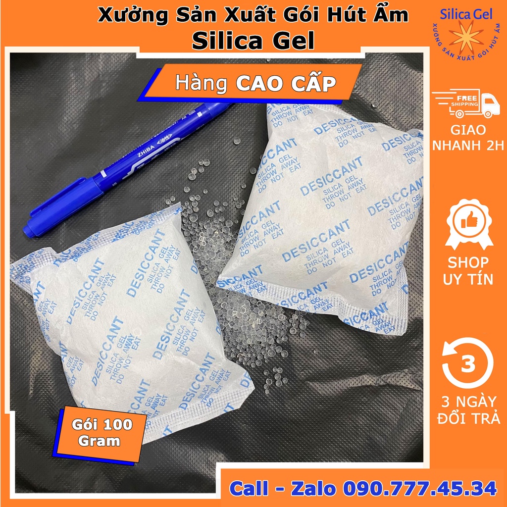 Túi Gói Hút Ẩm 100g/200g/500g Đóng Túi 1Kg/500 Gram - Hạt Hút Ẩm Silica Gel