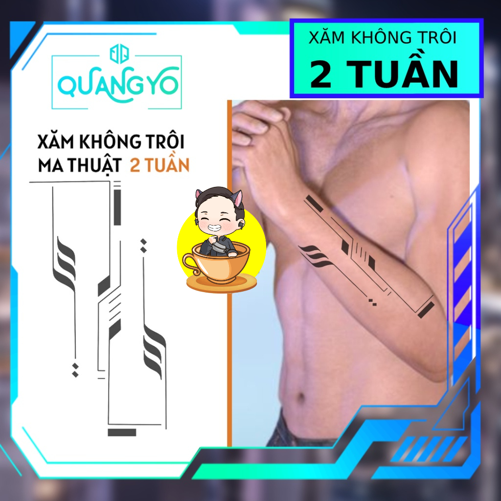 Hình xăm không trôi cánh tay, chủ đề người máy hoạ tiết robot tương lai tối giản, Xăm giống Inkaholic