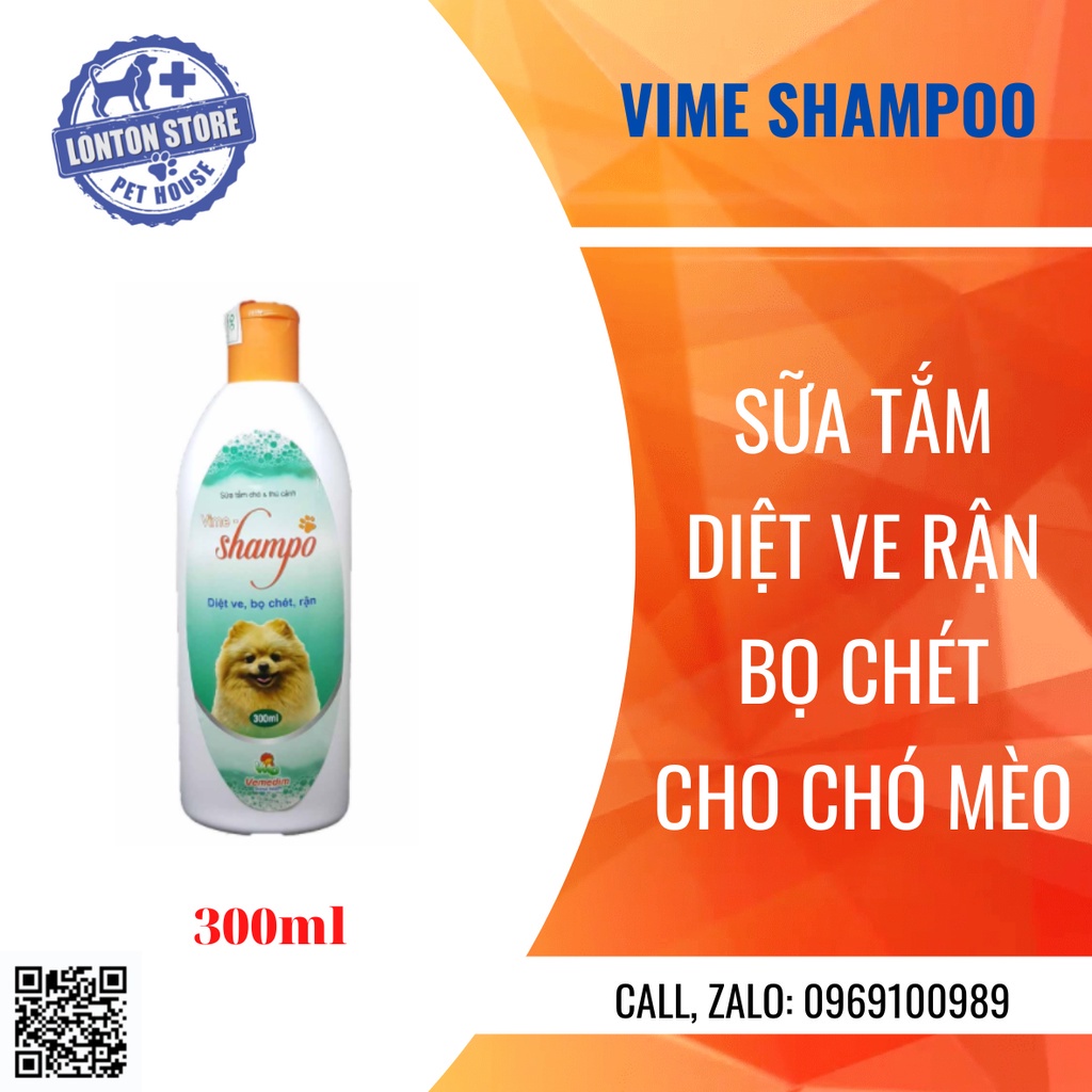 VEMEDIM Vime shampoo - Sữa Tắm Diệt Ve, Rận, Bọ Chét Vime Shampoo 300 ml - Lonton store