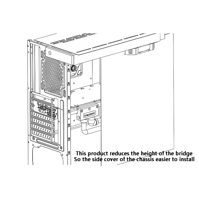 Cầu nước đổi hướng block vga chữ L tản nhiệt nươc custom Barrow BSDQT-PA