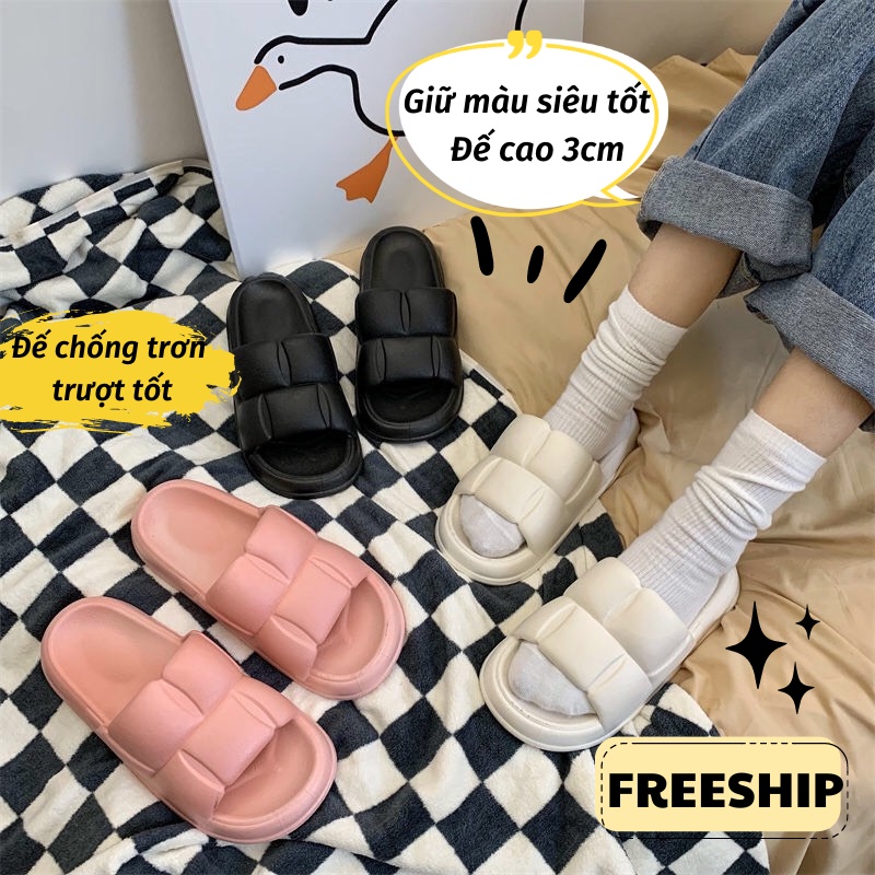Dép Bánh Mì Dép Nữ Quai Ngang Độn Đế Ulzzang  KHO GIA DUNG TRẦN PHÚ