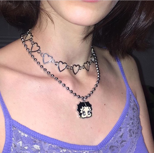 BALL CHAIN Betty Boop ‍♀️ ➖Choker Heart