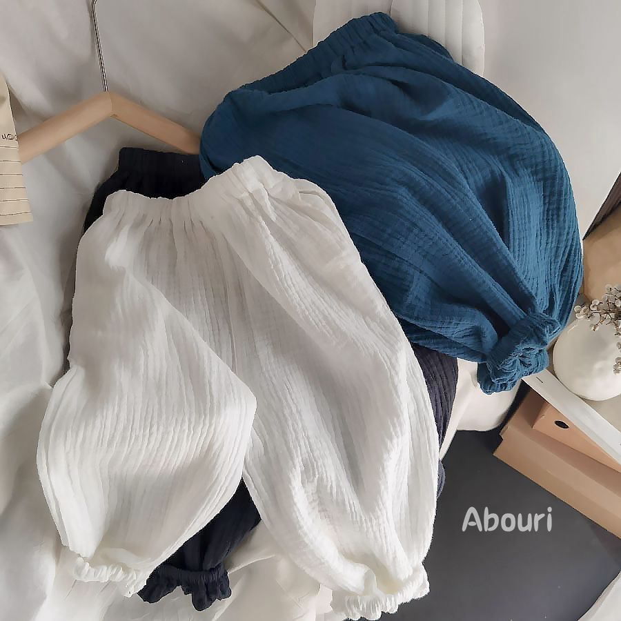 Quần dài vải cotton mỏng xếp ly chống muỗi phong cách Hàn Quốc cho nam và nữ