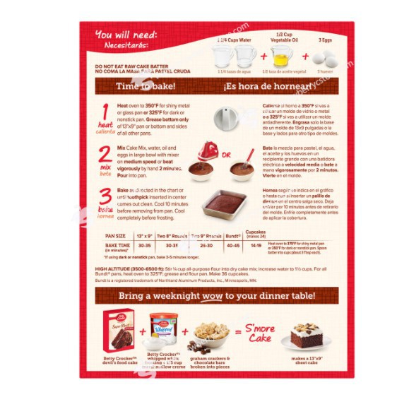 Bột làm bánh Super Moist Cake Mix hiệu Betty Crocker (Hộp 432gr) - USA