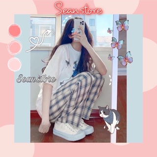 ☀️ set đồ áo thun+ quần dài hình 🦋 phong cách ulzzang