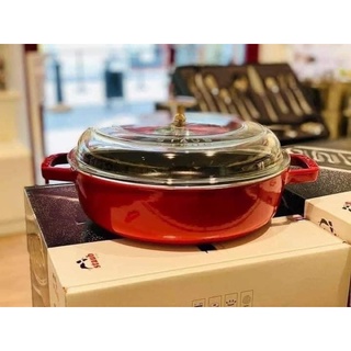 🇩🇪NỒI CHẢO GANG CAO CẤP STAUB 28cm có nắp MADE IN FRANCE BỀN ĐẸP CHÍNH HÃNG ĐỦ BILL TỪ ĐỨC