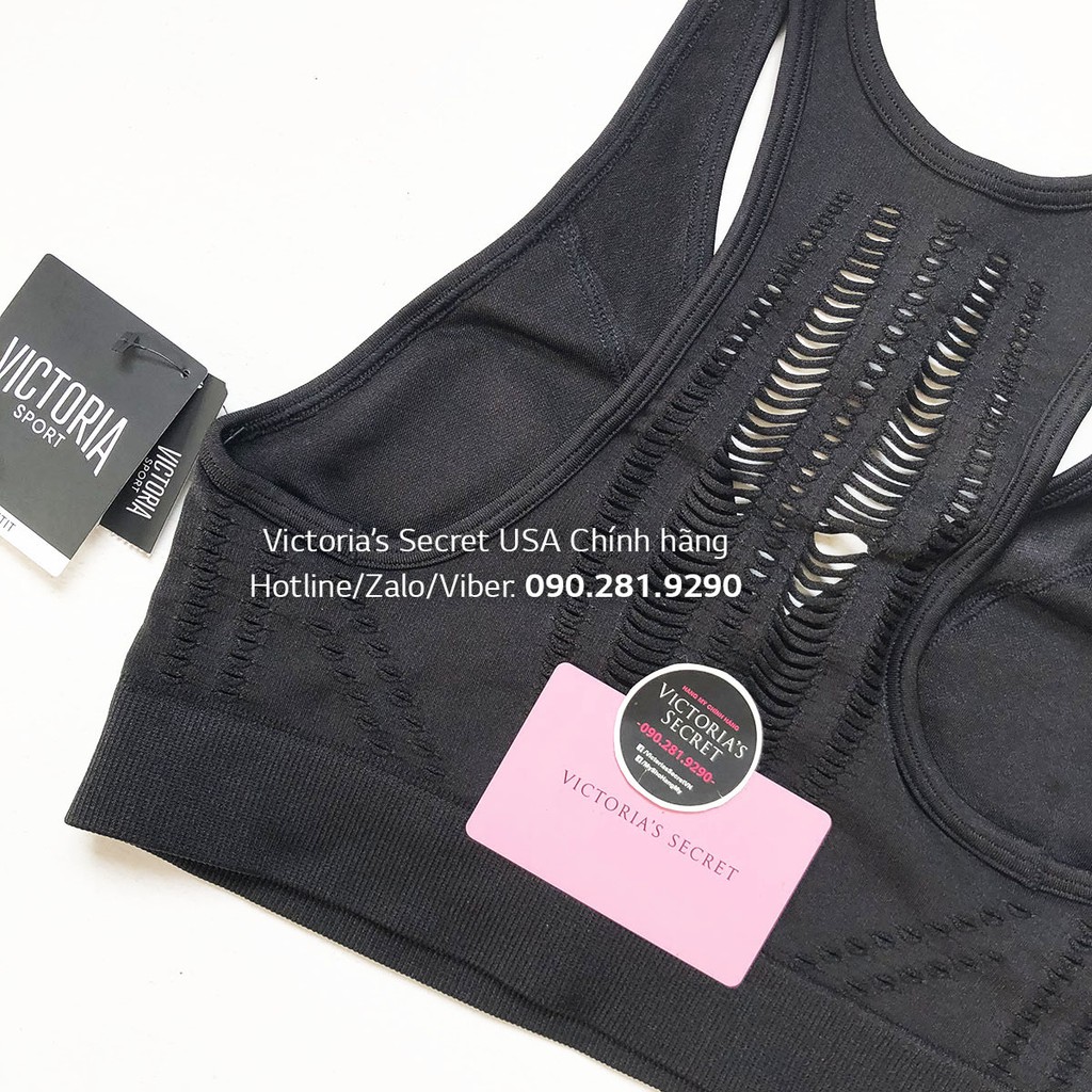 Áo tập  SL Black, màu đen phối lưới, không mút, Victoria's Secret, Size S