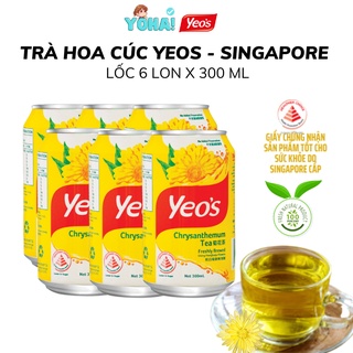 ✅ lốc 6 lon trà hoa cúc yeo's - thương hiệu singapore