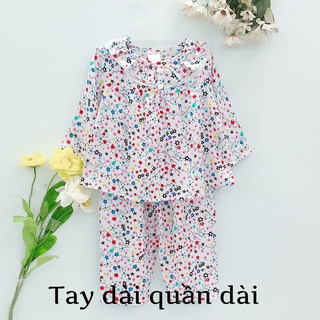 Size 8 Bộ tole tay dài quần dài bé gái, bộ lanh tay dài quần dài, bộ tole lanh bé gái