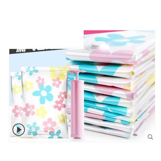 Combo 9 Túi hút chân không đựng chăn, quần áo, ga gối hình hoa mai ngũ cánh