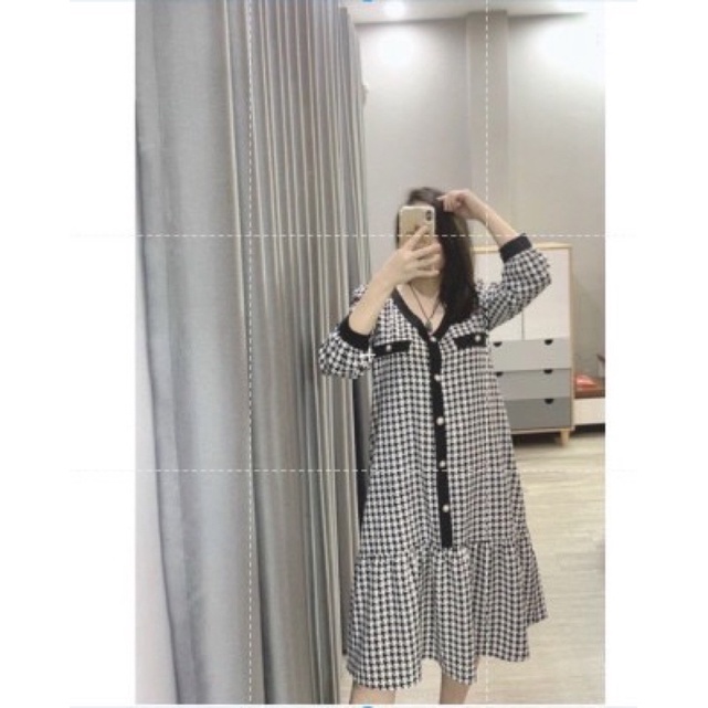 Váy bầu VB 26 95 chất đũi hàn cao cấp- đầm bầu dáng xuông siêu xinh- phù hợp mặc đi làm đi chơi,freesize 43- 68kg