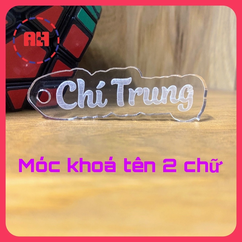 Móc khoá in tên theo yêu cầu siêu đẹp,kèm sđt, tặng khoen inox