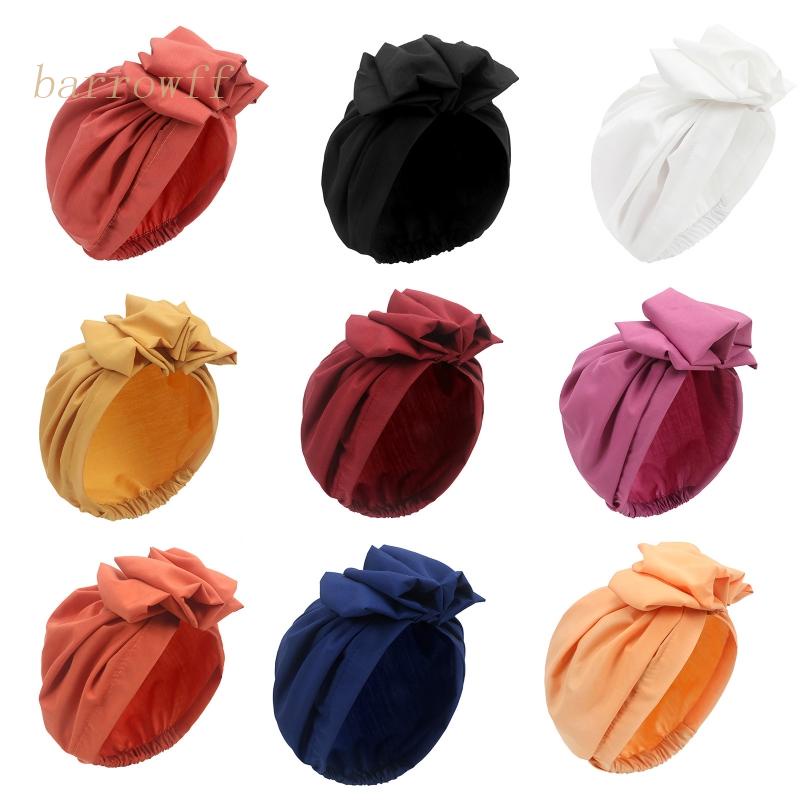 Mũ Turban Thắt Nút Chéo Màu Trơn Phong Cách Bohemian