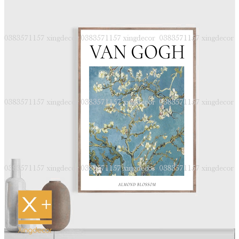 Tranh treo tường Van Gogh, tranh decor có đinh tặng kèm và có móc treo tường.