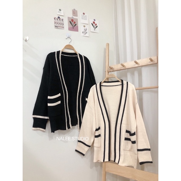 Len cardigan viền chất đẹp