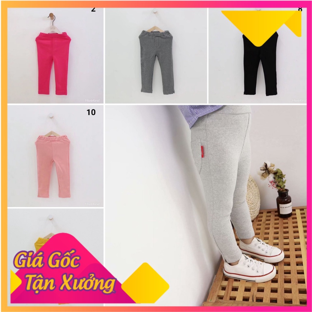 Quần ôm trẻ em 2-7 tuổi, Quần tregging cho bé gái và bé trai vải cotton len dày mềm min