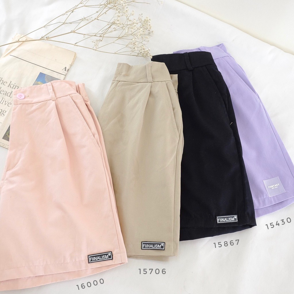 Quần shorts kaki FIINALISM / FIINTASY nhiều màu form rộng dễ mặc basic unisex ulzzang - Made by Toneontone TOT