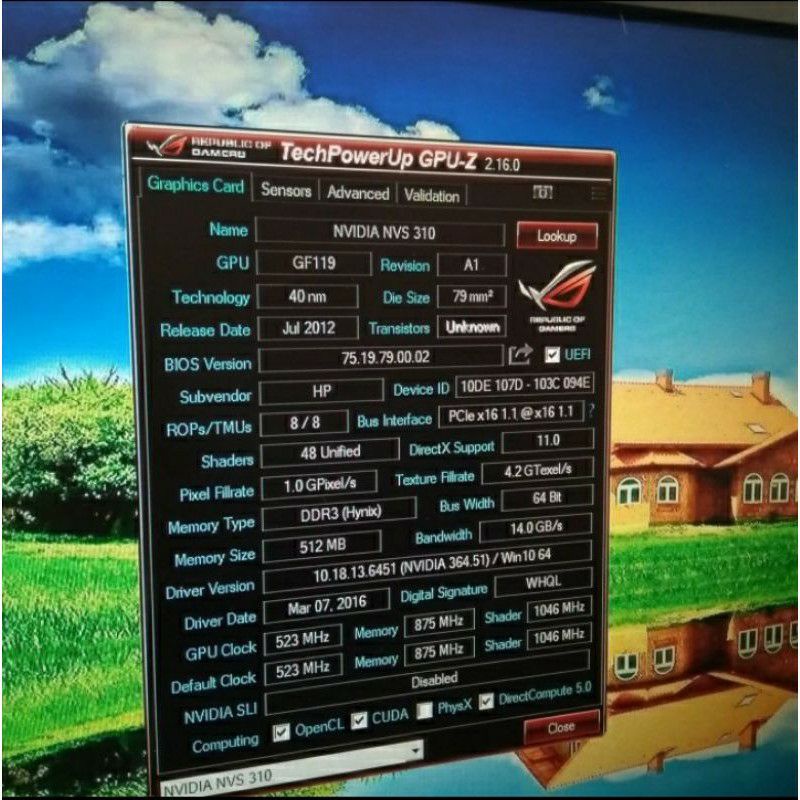 Bộ 64 Bit DDR3 Nvidia NVS 310 512 MB | BigBuy360 - bigbuy360.vn