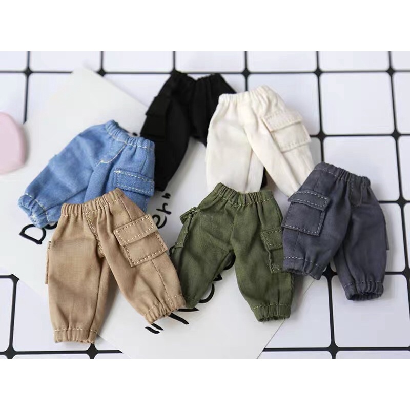 Quần bom kaki túi hộp cho búp bê ob11, nendoll