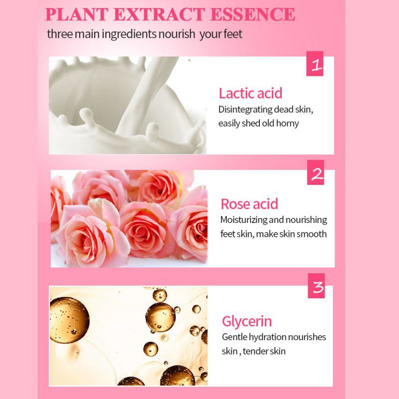 Rose Exfoliating Foot Mask Moisturizing Exfoliation for Legs Heels Remove Dead Skin Pedicure Peeling Feet Mask | BigBuy360 - bigbuy360.vn