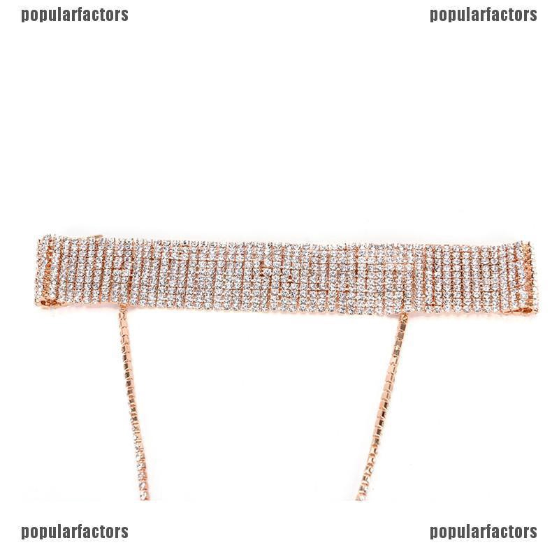 Vòng cổ choker đính đá pha lê nhân tạo thời trang