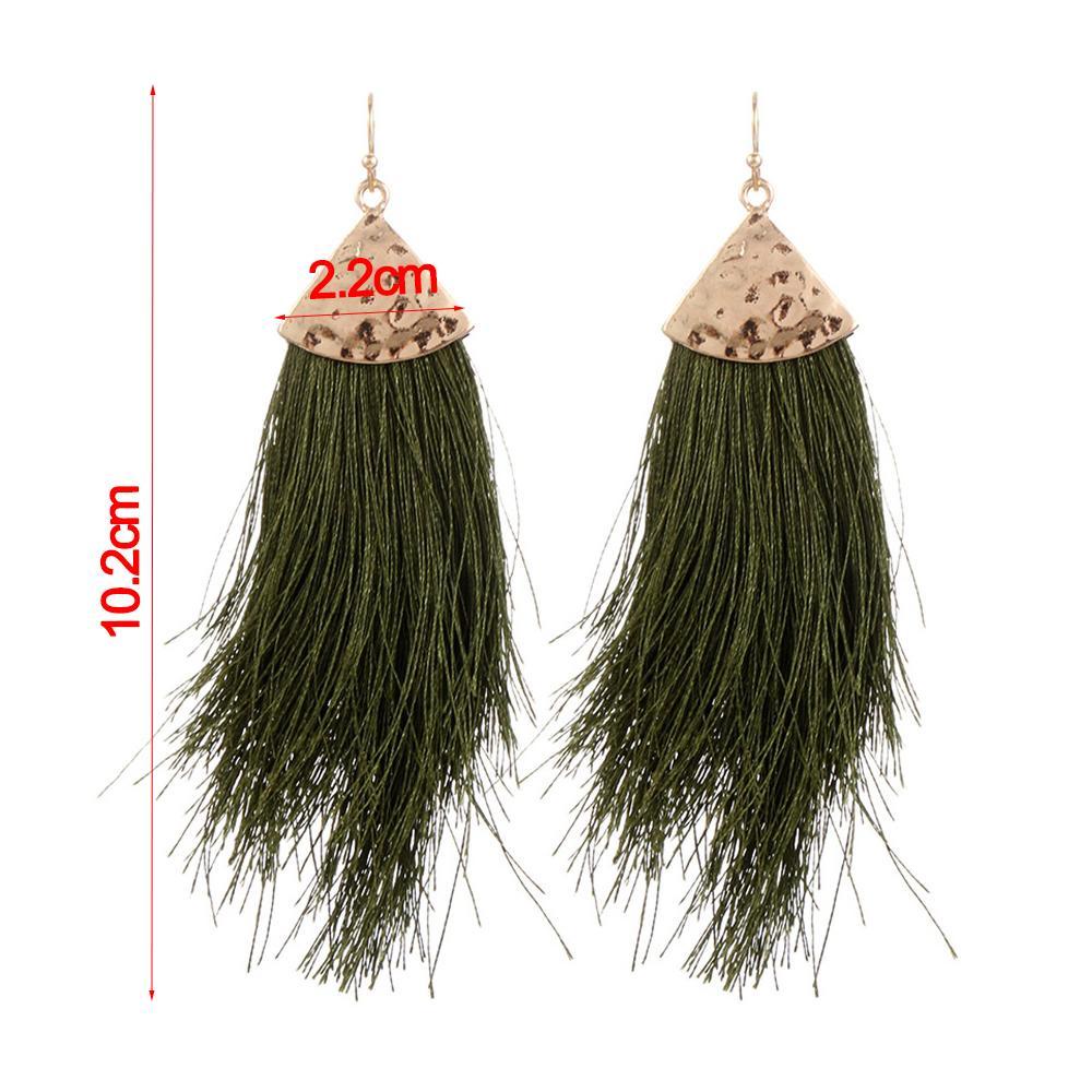 1 Đôi Bông Tai Dáng Dài Bằng Lụa Phong Cách Dân Tộc Cổ Điển Thời Trang Cho