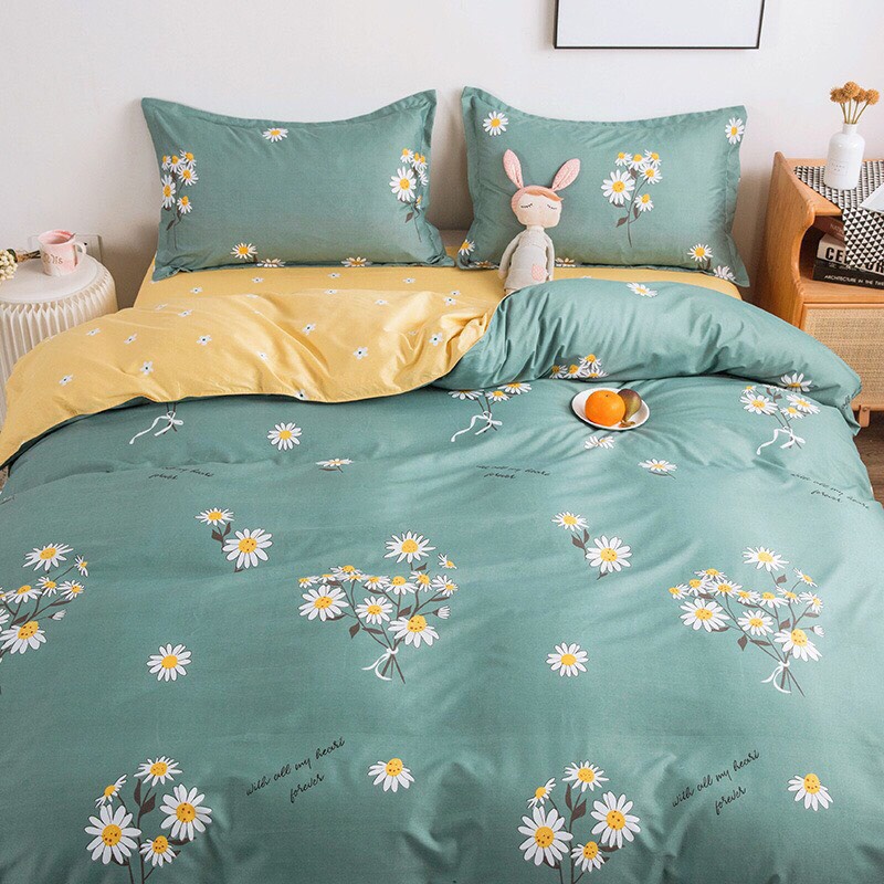 Bộ chăn ga gối cotton poly nhập khẩu_Bộ chăn ga họa tiết dễ thương_Miễn phí bo chun theo size nệm | BigBuy360 - bigbuy360.vn