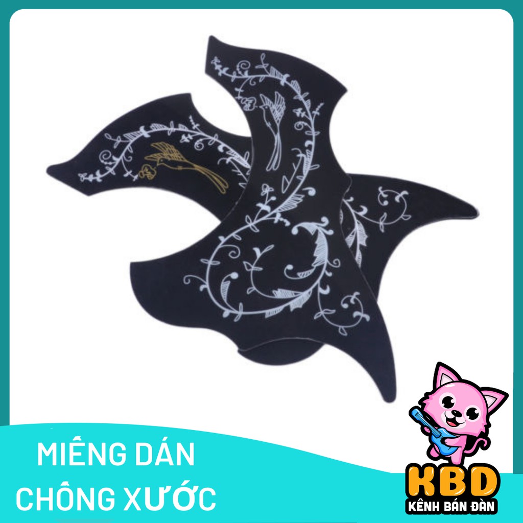 Miếng dán đàn guitar KBD hình chim đen họ tiết đẹp 20A5 Tặng pick]