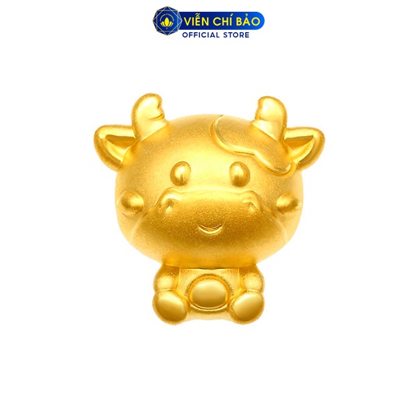 Vòng tay Charm Trâu vàng 24K dây vải đỏ thời trang phụ kiện trang sức nữ Viễn Chí Bảo C240090