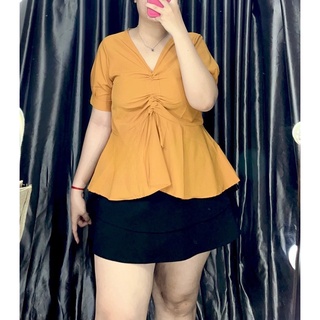 Áo kiểu lụa rút dây nữ bigsize (Ảnh mẫu chụp tại shop)