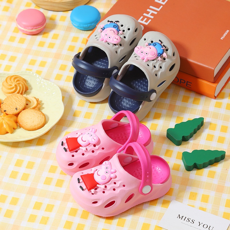 Dép sục bé trai bé gái Peppa pig, sục cross hình heo pepa siêu nhẹ chống trơn trượt Tulastore