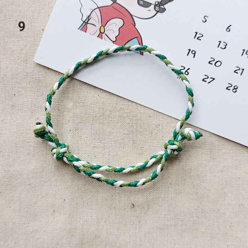 Vòng tay tình bạn dây sáp mảnh bện nhiều màu, chống nước làm kỷ niệm, quà tặng