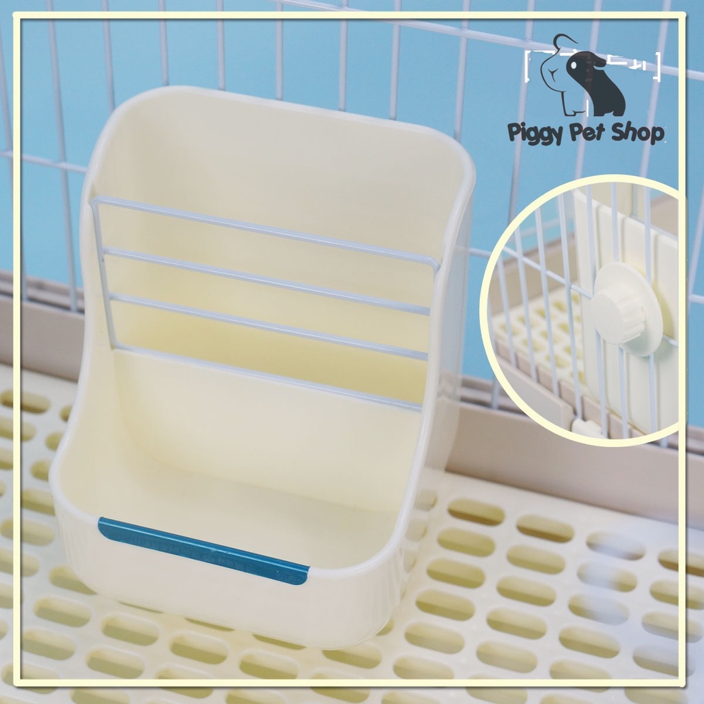 Máng cỏ đôi ngăn inox 2 trong 1 cho Guinea Pig (bọ ú, chuột lang), thỏ, Chinchilla