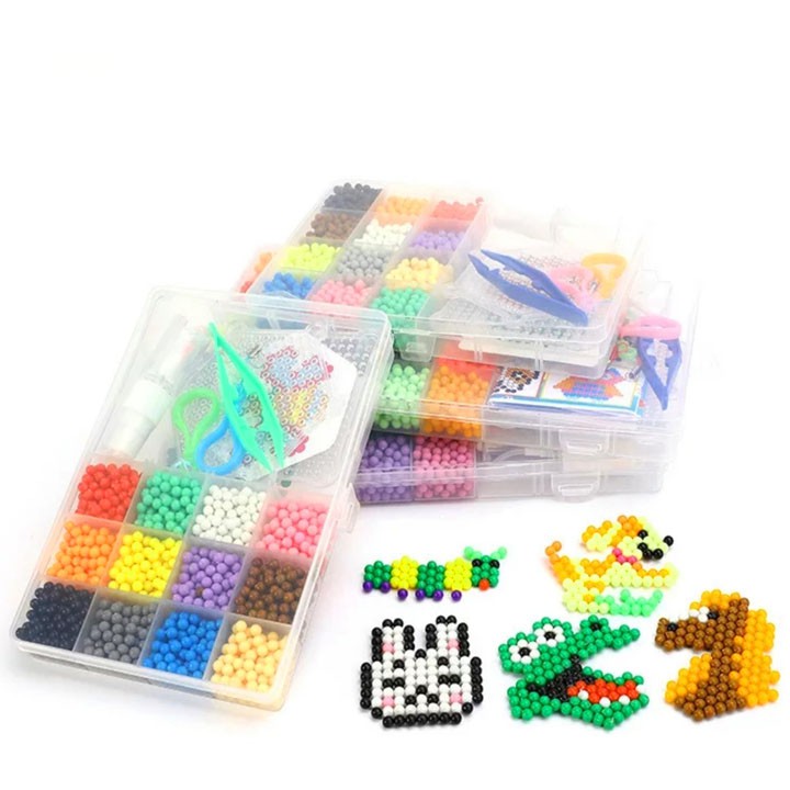 [Mã SKAMFSW175 giảm 10K đơn 50K] Bộ đồ chơi xếp hình hạt nhựa sáng tạo 10 màu sắc cho bé yêu BBShine - DC013