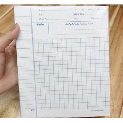 Xấp 10 tờ giấy đôi kiểm tra 4 ô ly Tiến Phát, 205x155mm - KhuBa Shop