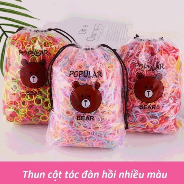 Set 2000 Thun Cột Tóc Nhí Nhiều Màu Cho Bé Gái