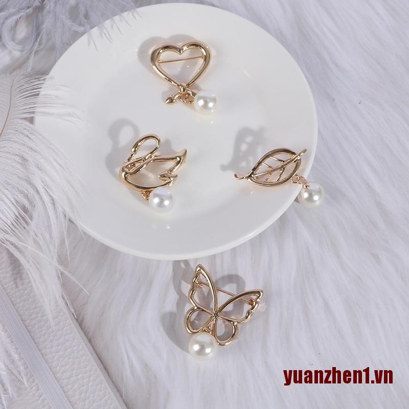 Ghim Cài Áo Đính Ngọc Trai Nhân Tạo Thời Trang